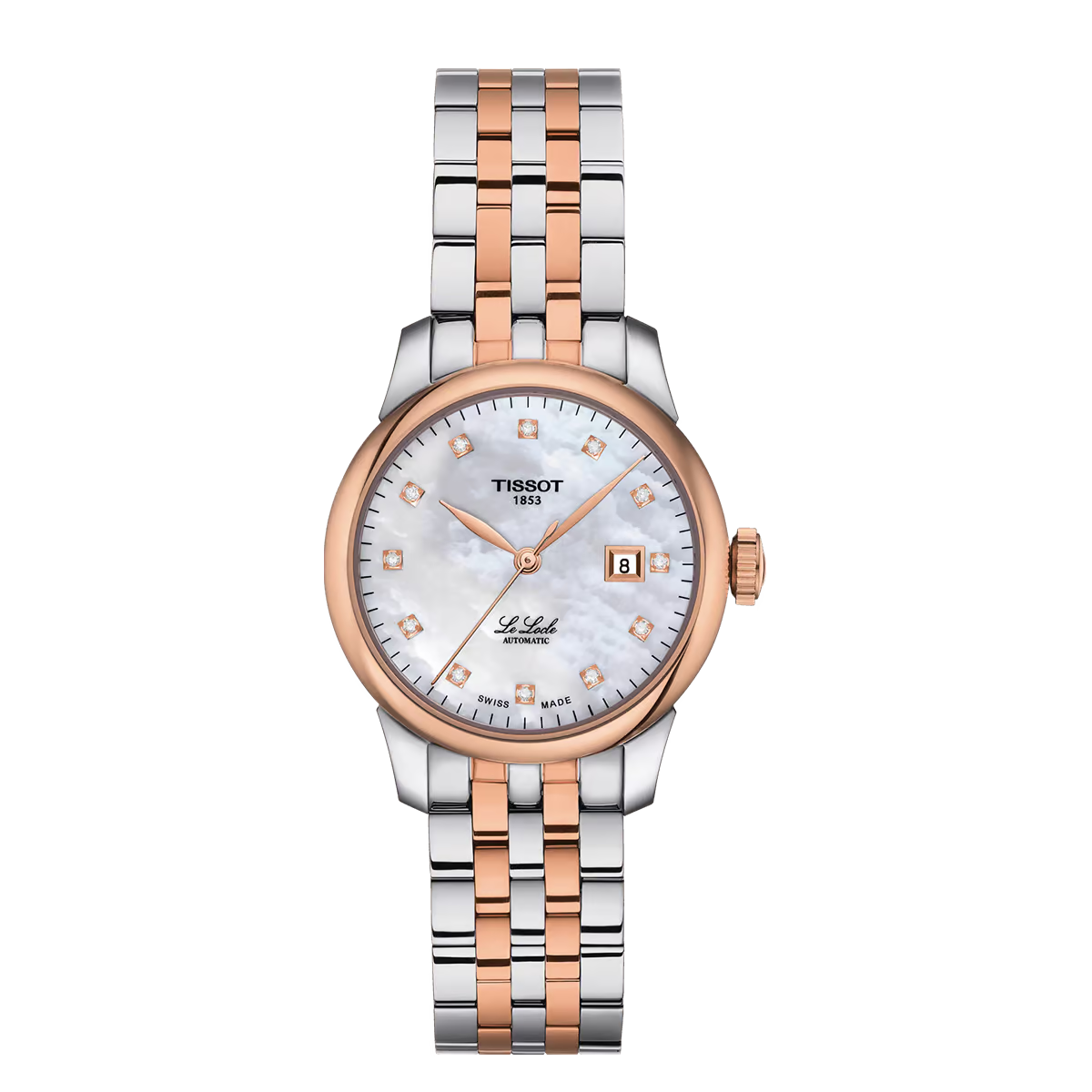 Le Locle Mother Pearl Rose/Steel 29MM Watch - SHOPKURY.COM
