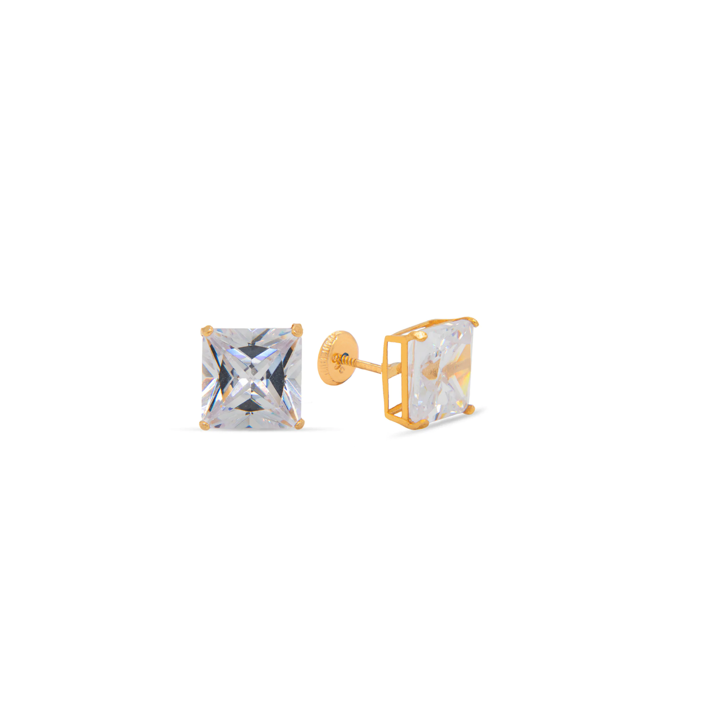 4MM Square CZ Stud Earrings - SHOPKURY.COM