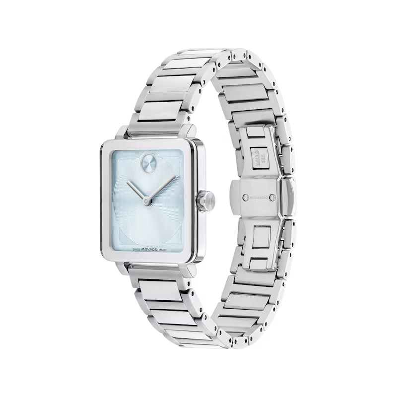 Bold Rectangular Steel/Blue 28MM Watch - SHOPKURY.COM