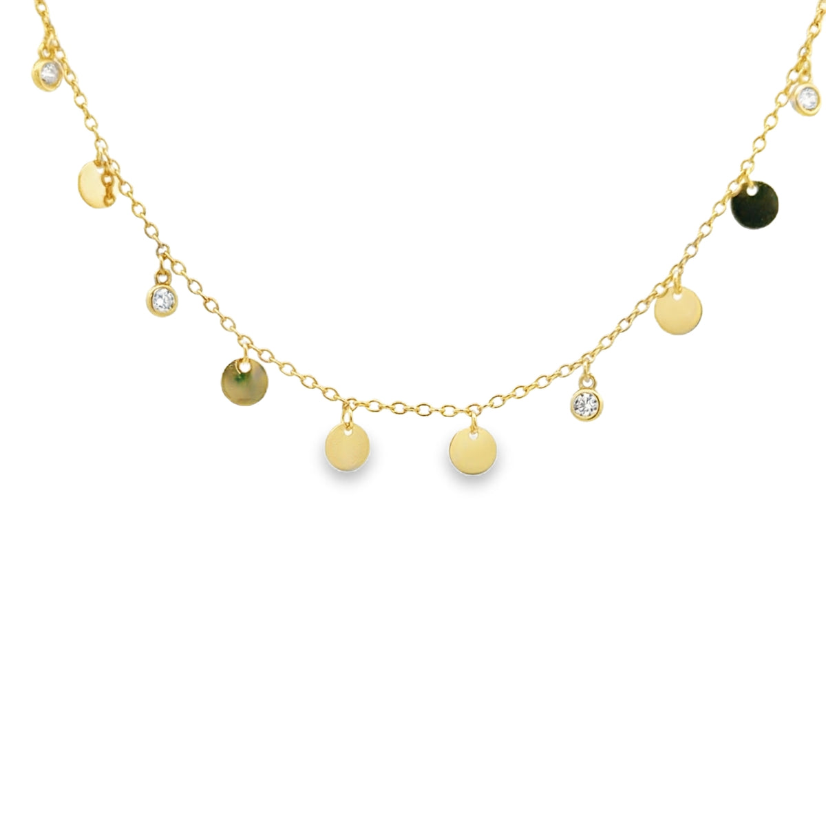 Multi-Disc Dangle Gold Plated Kids Necklace by KURY COLLECTION