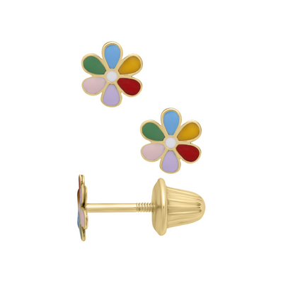Colorful Flower Kids Stud Earrings - SHOPKURY.COM