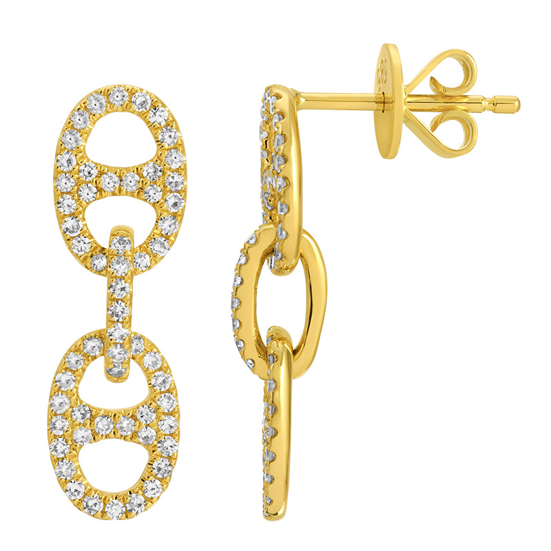 Mariner Link Diamonds Linear Earrings - SHOPKURY.COM
