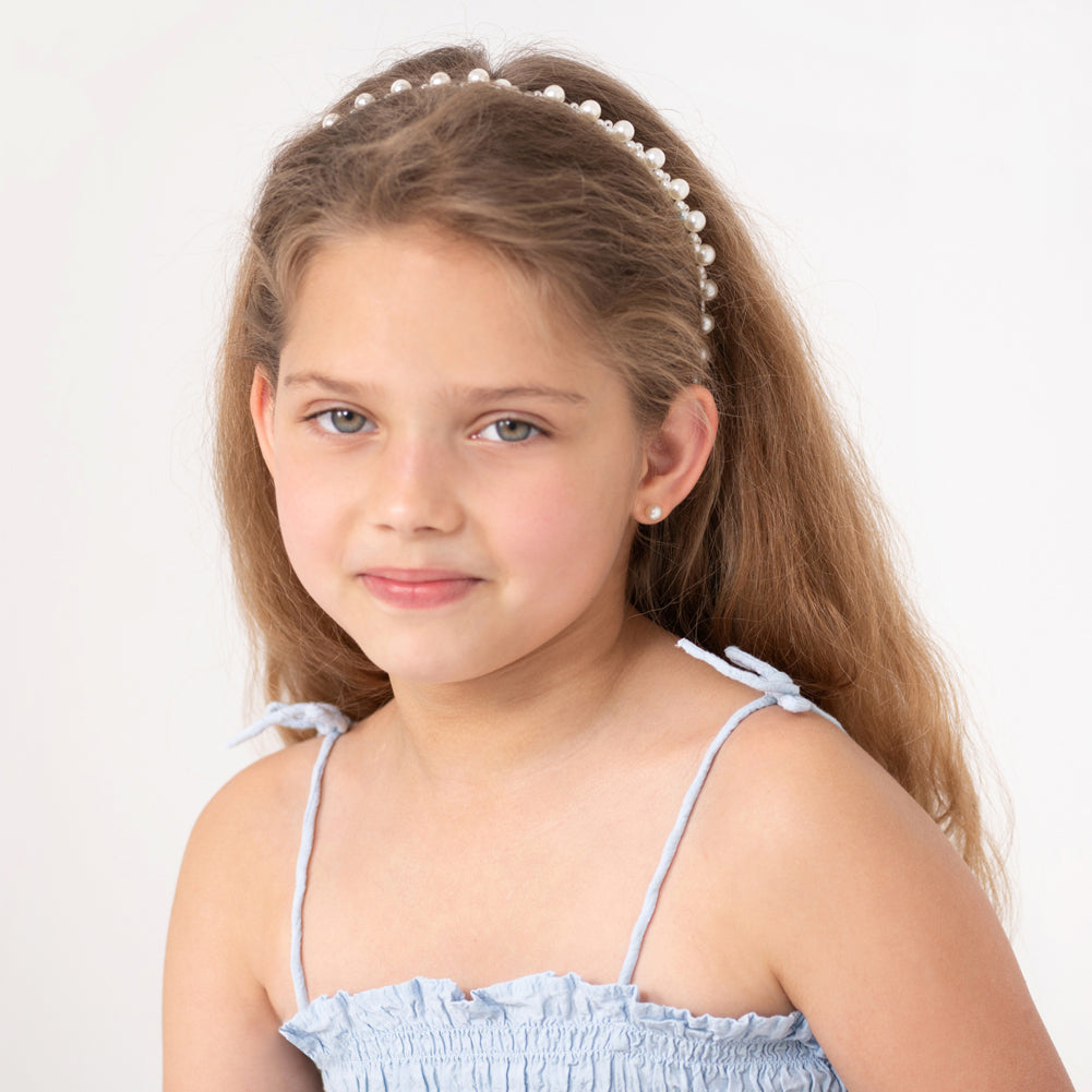 Kids 18K 6MM Pearl Stud Earrings - SHOPKURY.COM