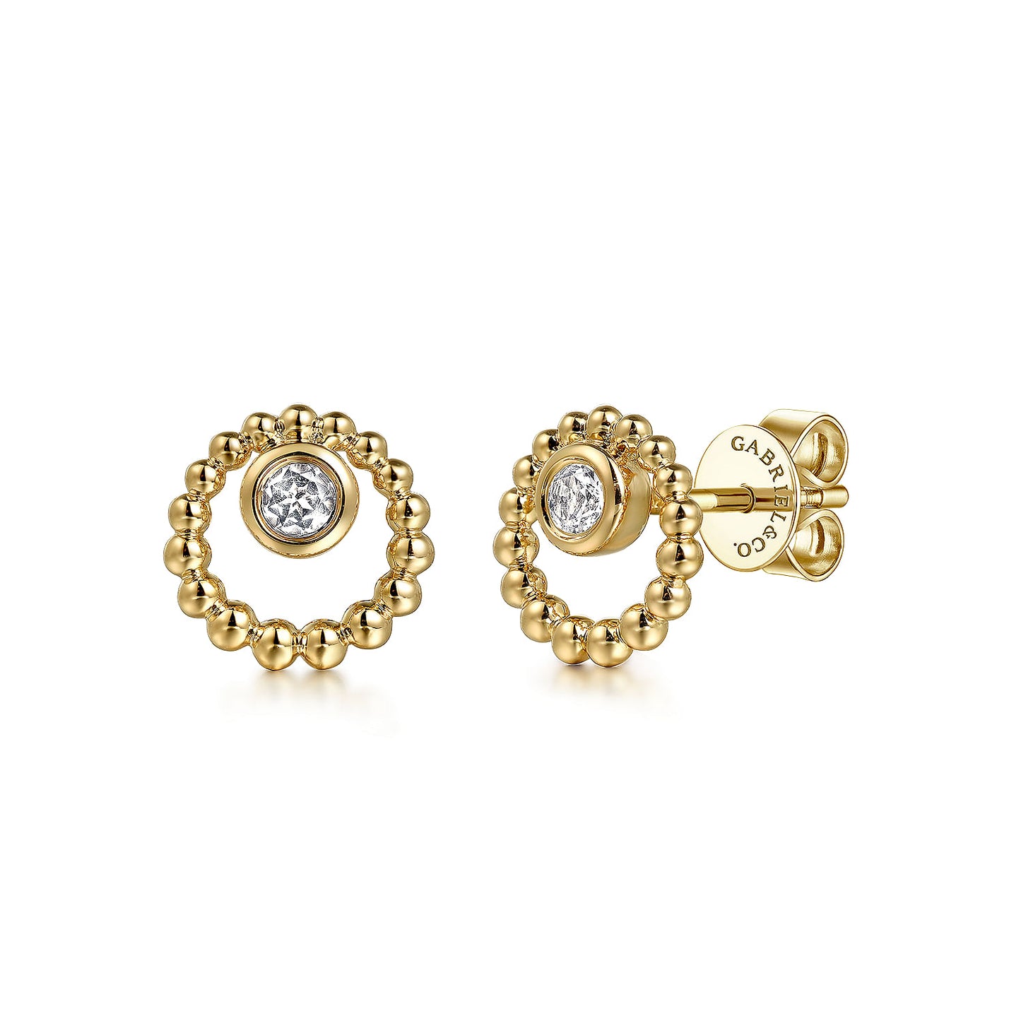 Beaded Circle Stud Earrings - SHOPKURY.COM