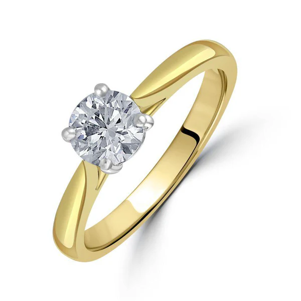 .70CT Round Cut Solitaire Diamond Engagement Ring in Yellow Gold by KURY BRIDAL