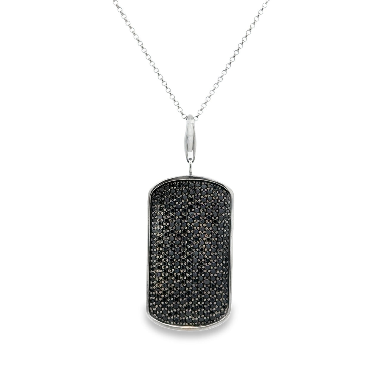 Black CZ Tag Pendant - SHOPKURY.COM