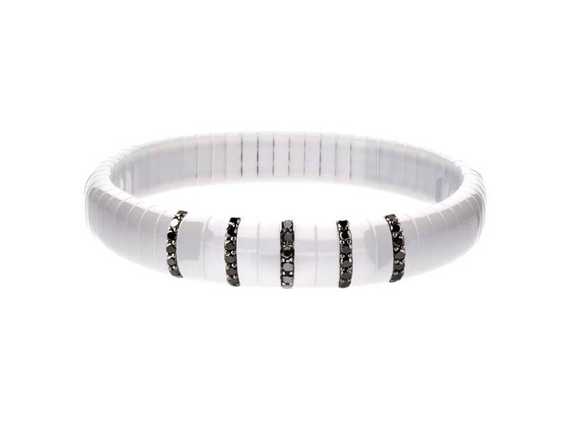 Pura White Ceramic and Black Diamond Bracelet - SHOPKURY.COM