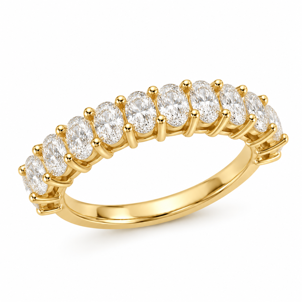 2.10CT Oval Lab Diamonds Half Band by LAB DIAMONDS