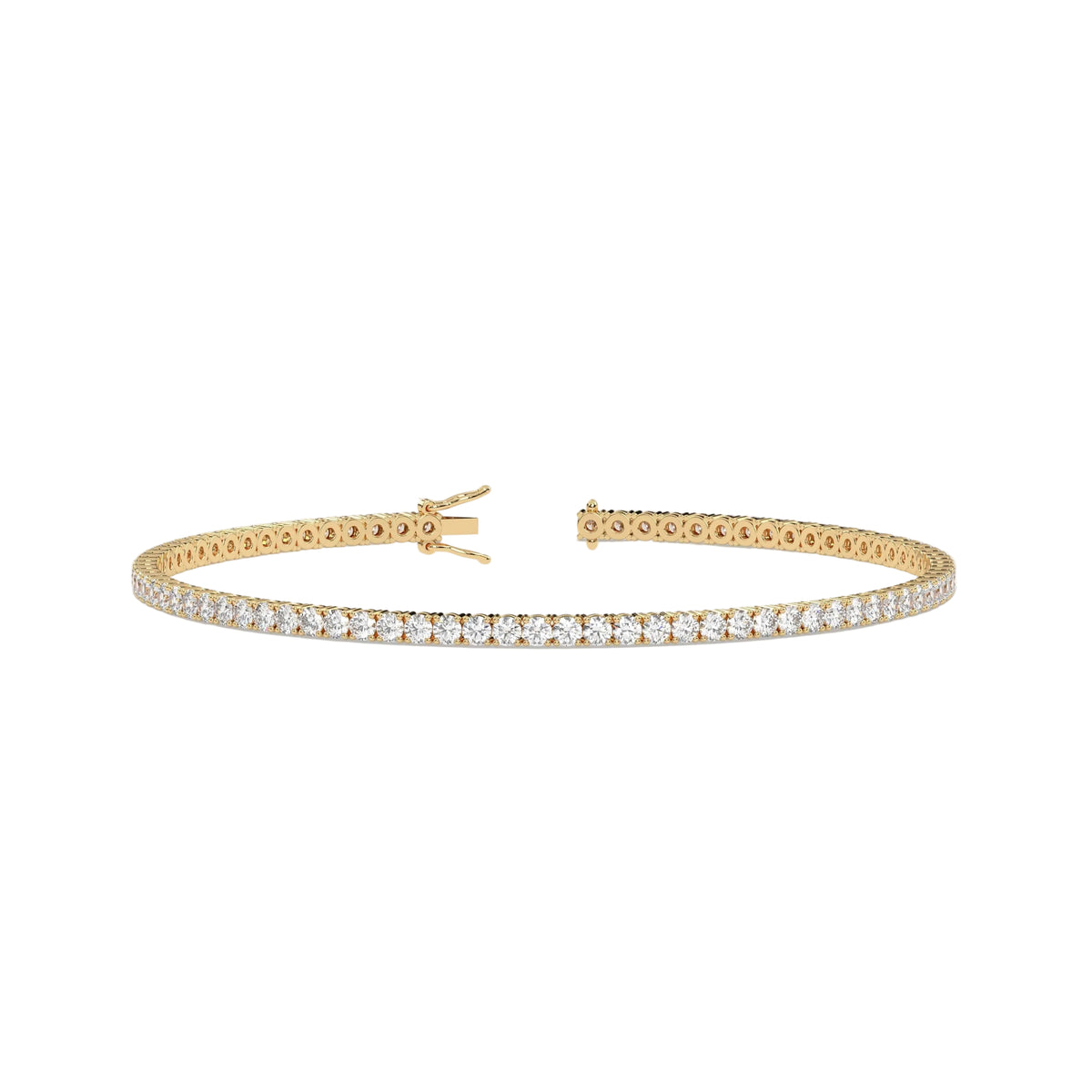 3.00 CT Round Lab Diamonds Tennis Bracelete in Yellow Gold by LAB DIAMONDS
