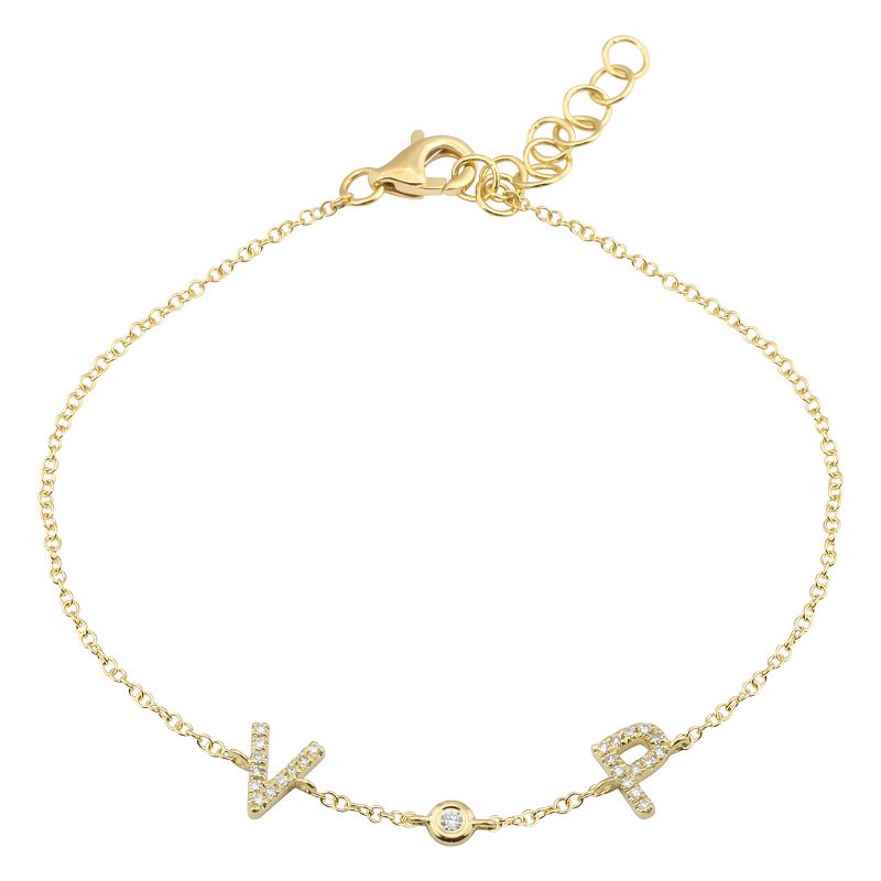 Custom Diamond Initials Bracelet by KURY COLLECTION