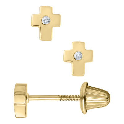 Cross Diamond Stud Earrings - SHOPKURY.COM
