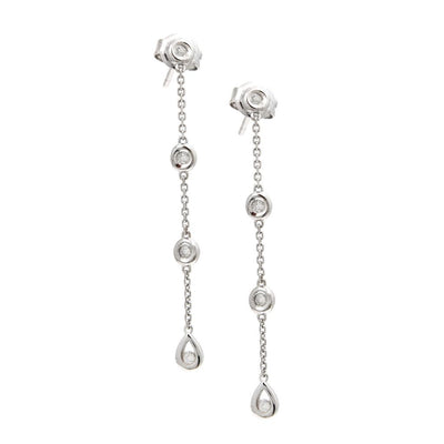Bezel Diamond Linear Earrings - SHOPKURY.COM
