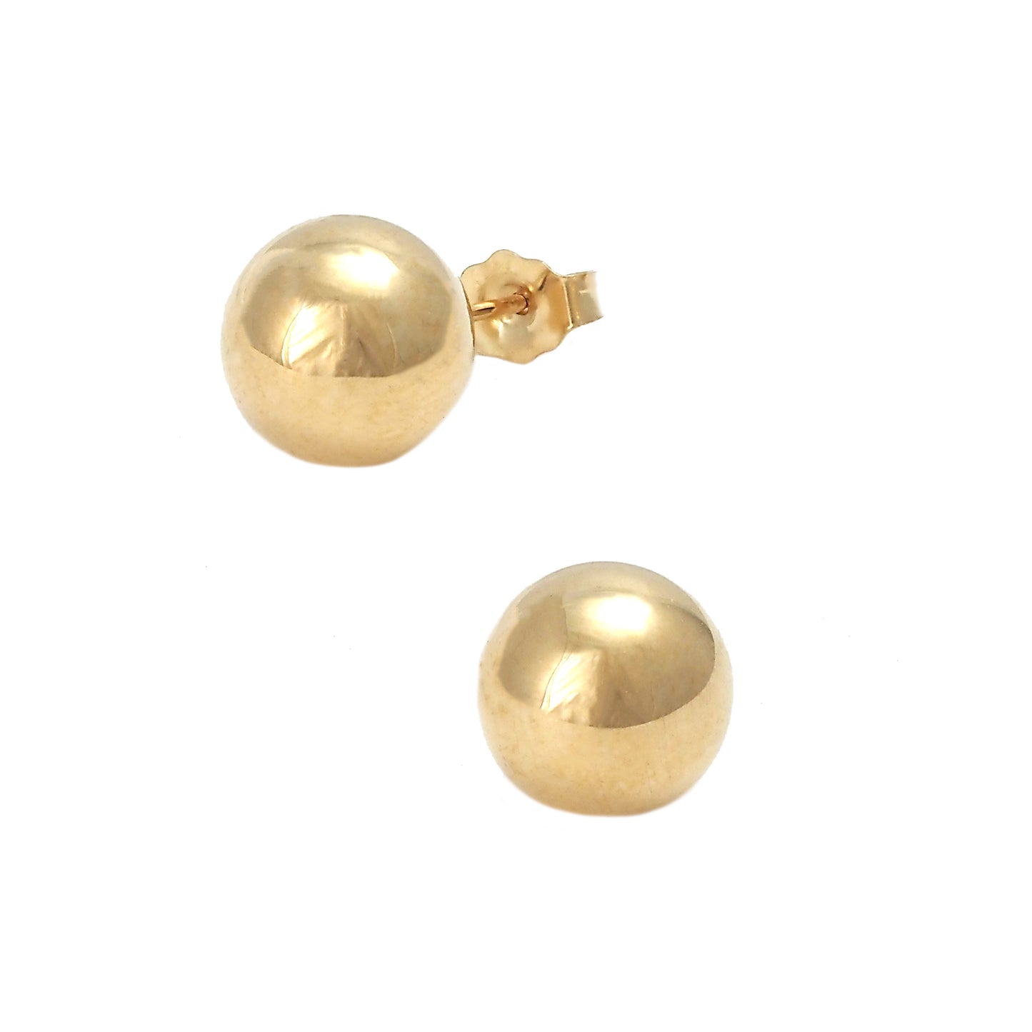 10mm Yellow Gold Ball Earrings - SHOPKURY.COM