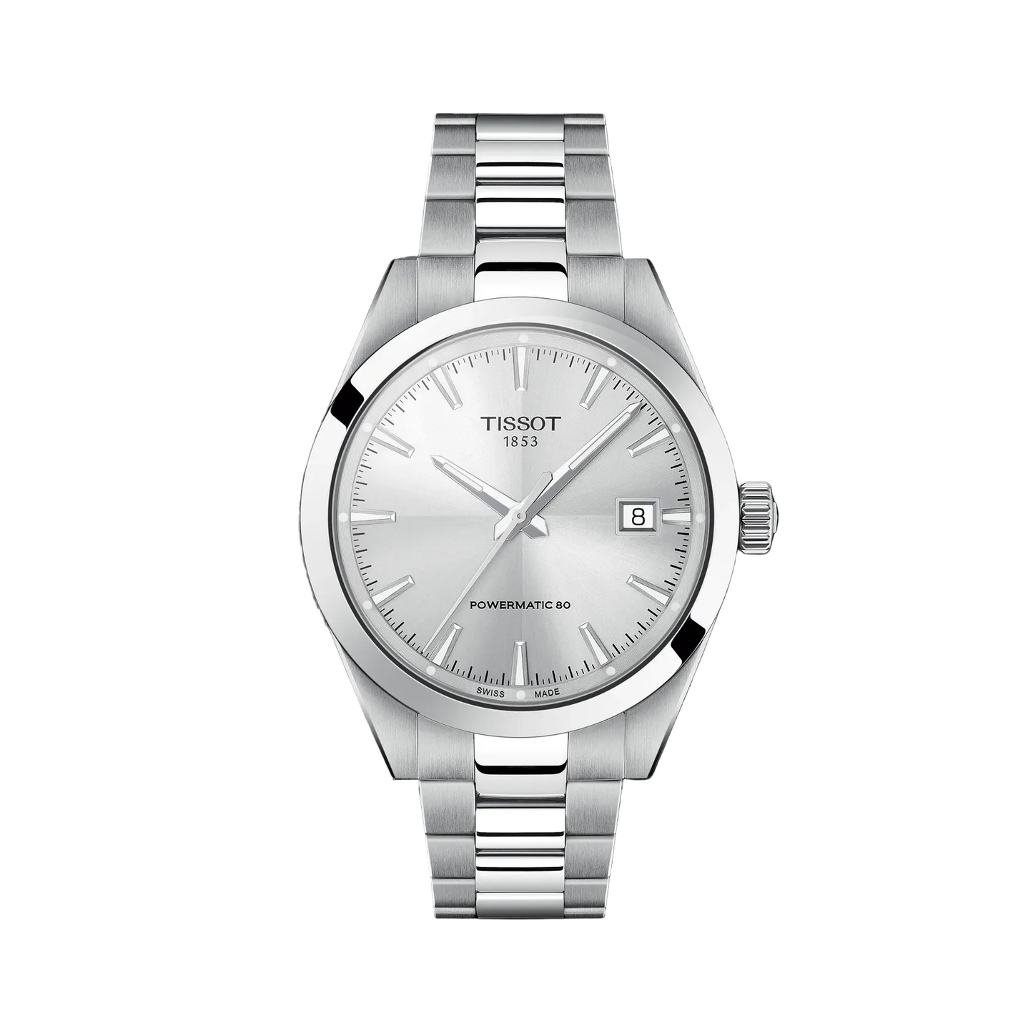 Gentleman Powermatic 38mm Watch with White Dial by TISSOT