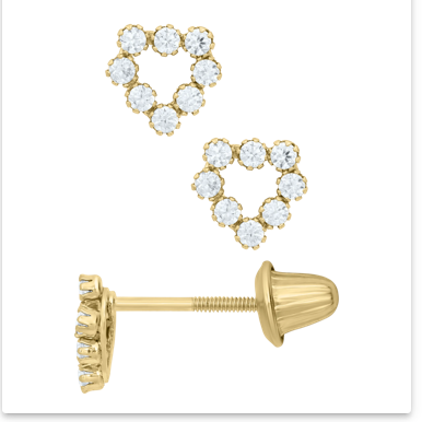 Zirconia Heart Stud Earrings - SHOPKURY.COM