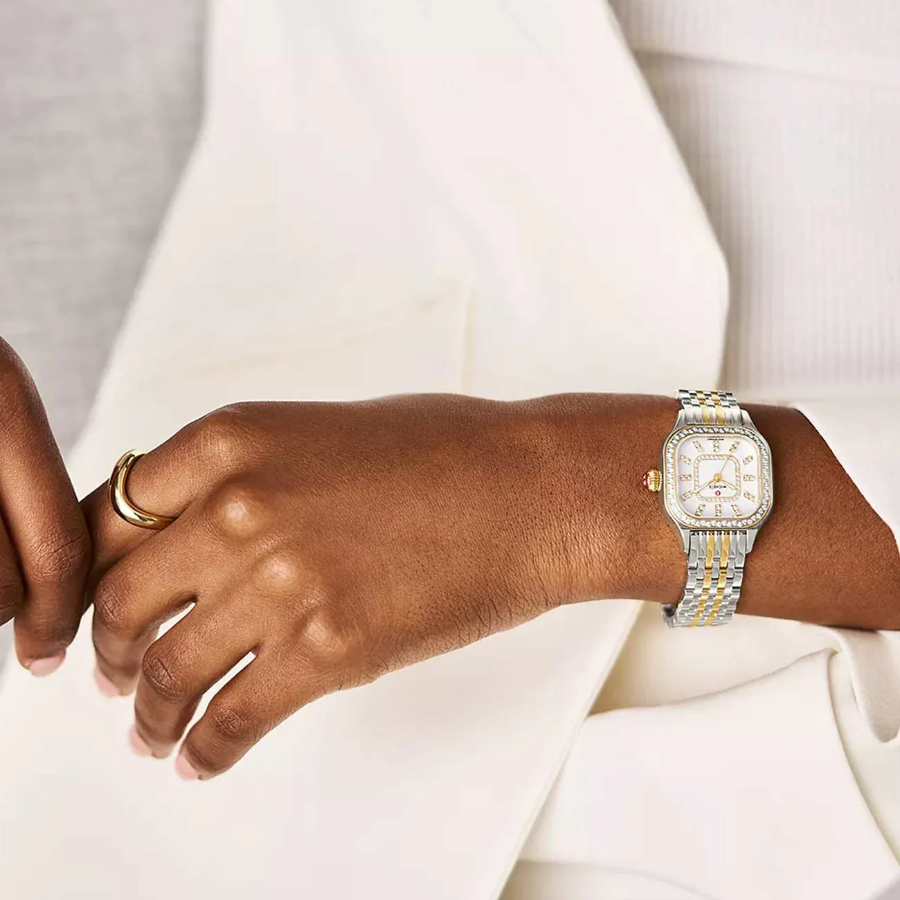 Meggie Two Tone Diamonds 29MM Watch by MICHELE