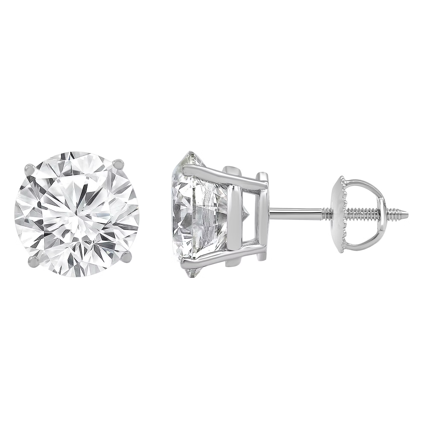 1.40CT Round Cut Diamond Solitaire Stud Earrings by KURY COLLECTION