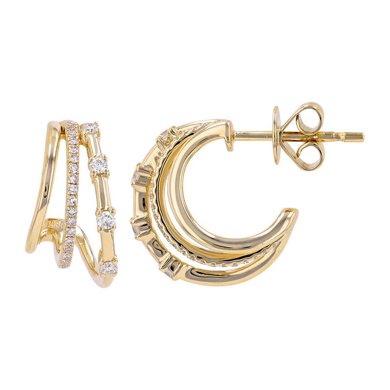 Triple Huggie Earrings - SHOPKURY.COM