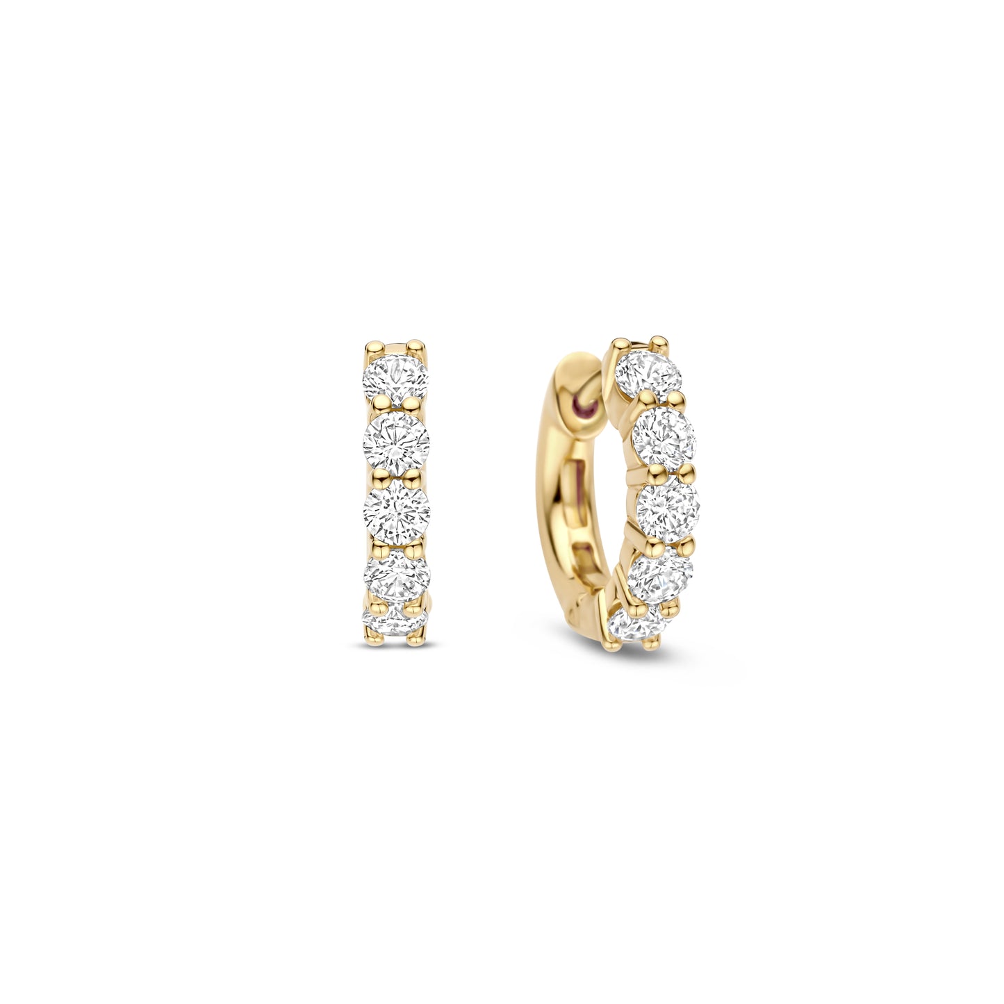 Ultimate Sparkle 15MM Huggie Earrings - Golden - SHOPKURY.COM