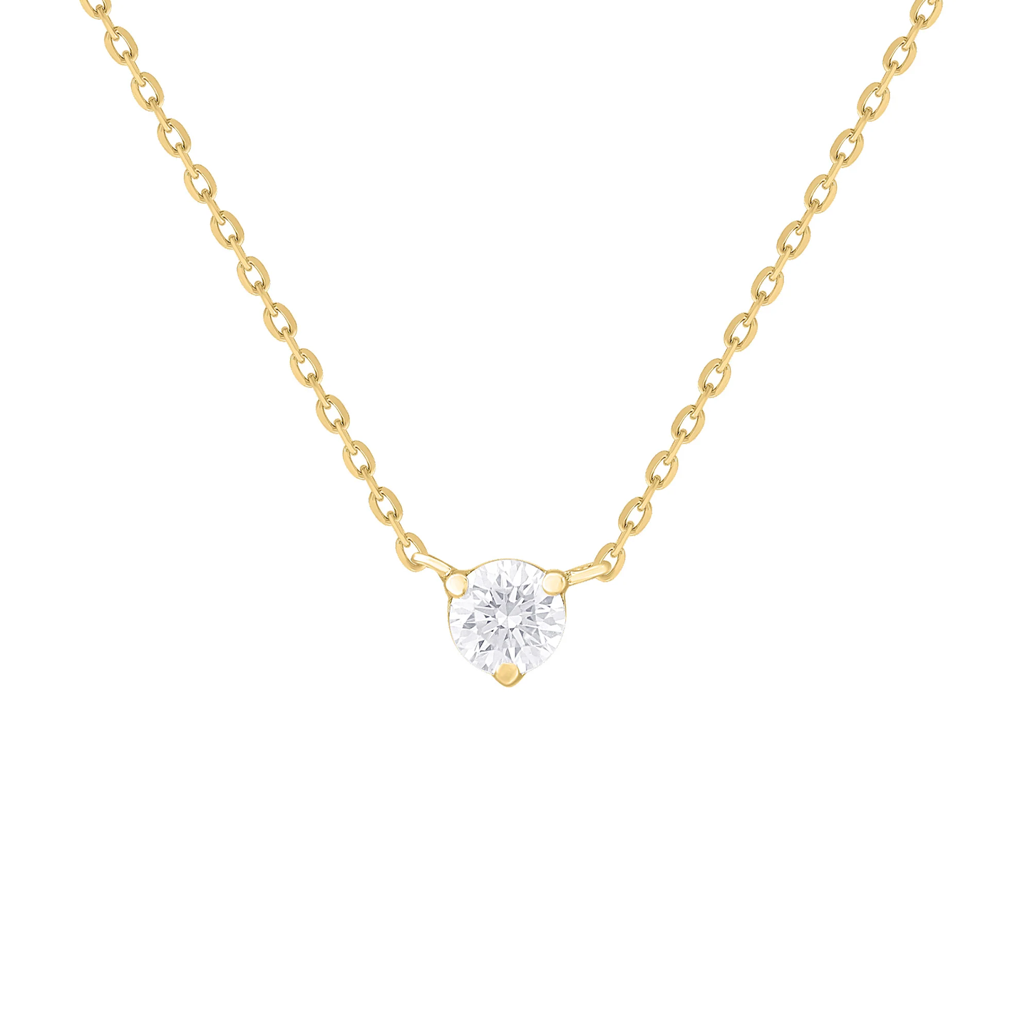 .16CT Diamond Solitaire Prong Set Necklace - SHOPKURY.COM