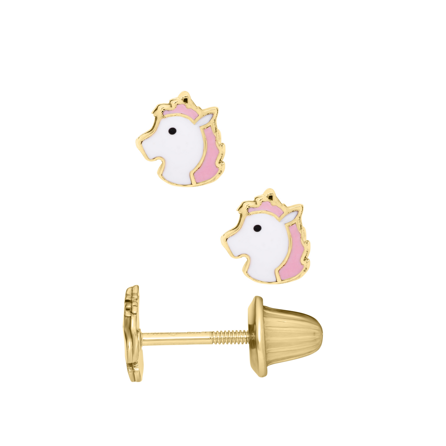 Pink/White Unicorn Stud Earrings - SHOPKURY.COM