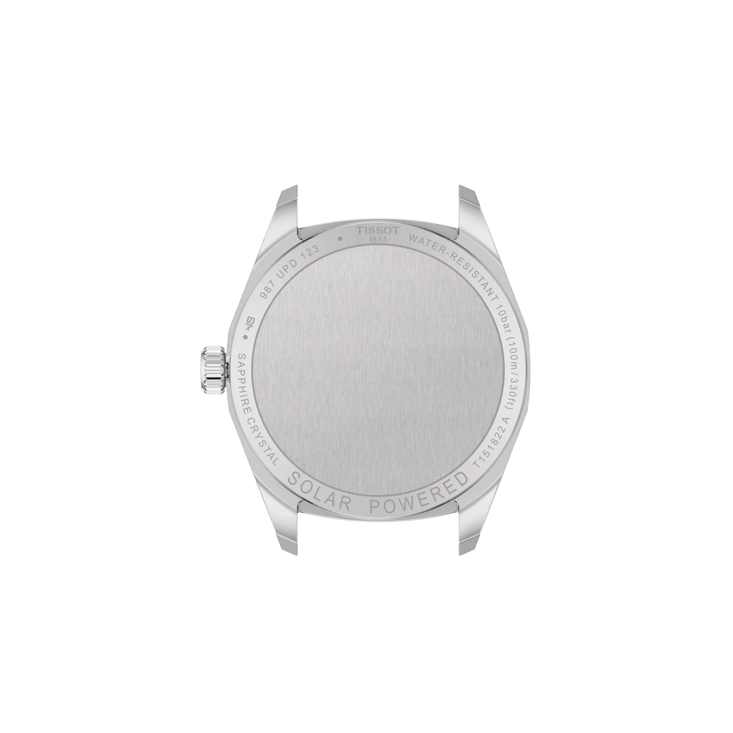 PRC100 Solar Quartz 39mm Black Dial and Leather Strap Watch by TISSOT