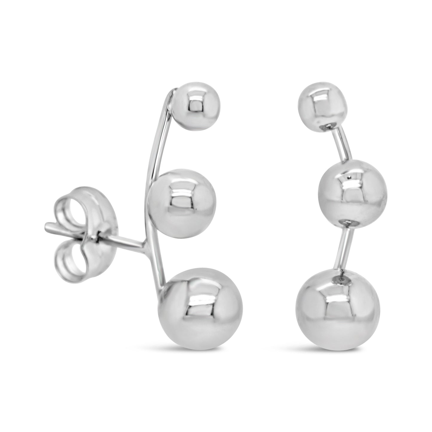 White Ball Ear Climber Earrings - SHOPKURY.COM