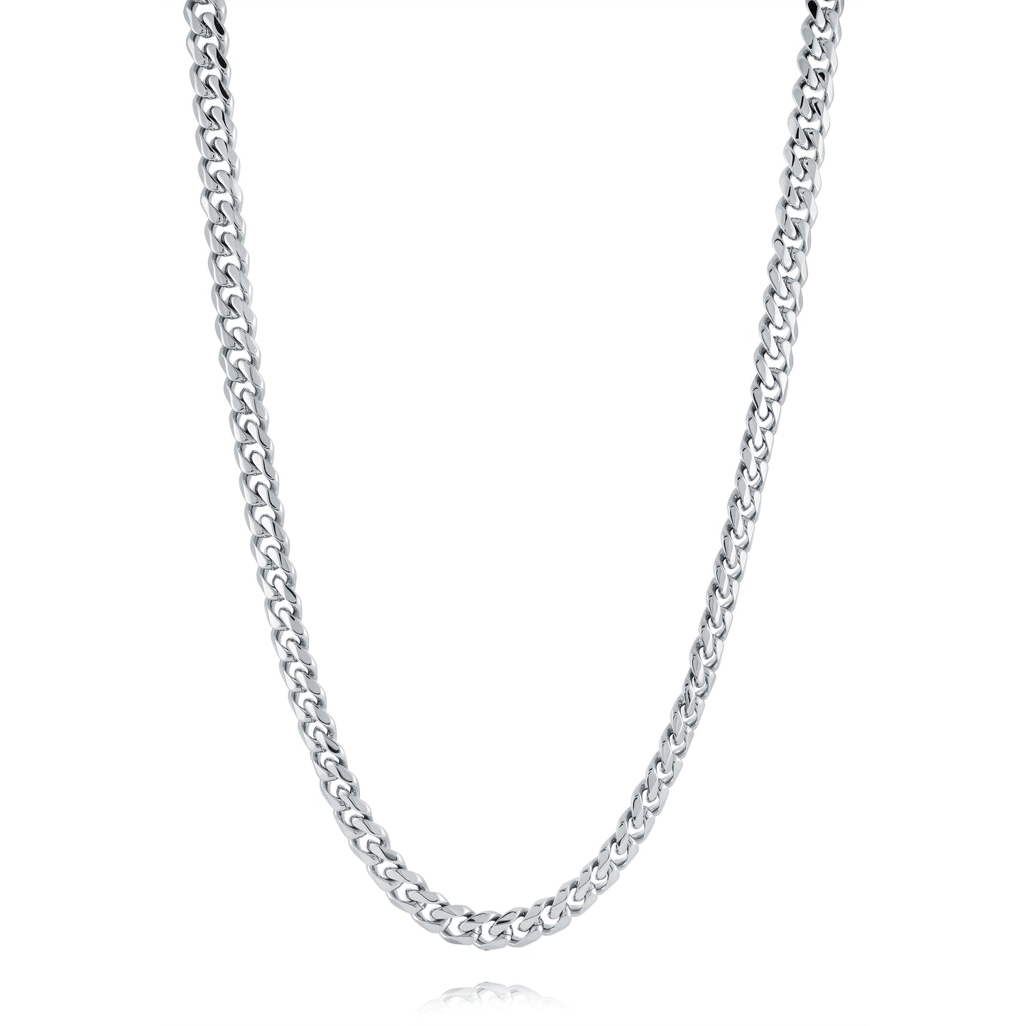 6MM Polished Curb Steel Necklace - SHOPKURY.COM