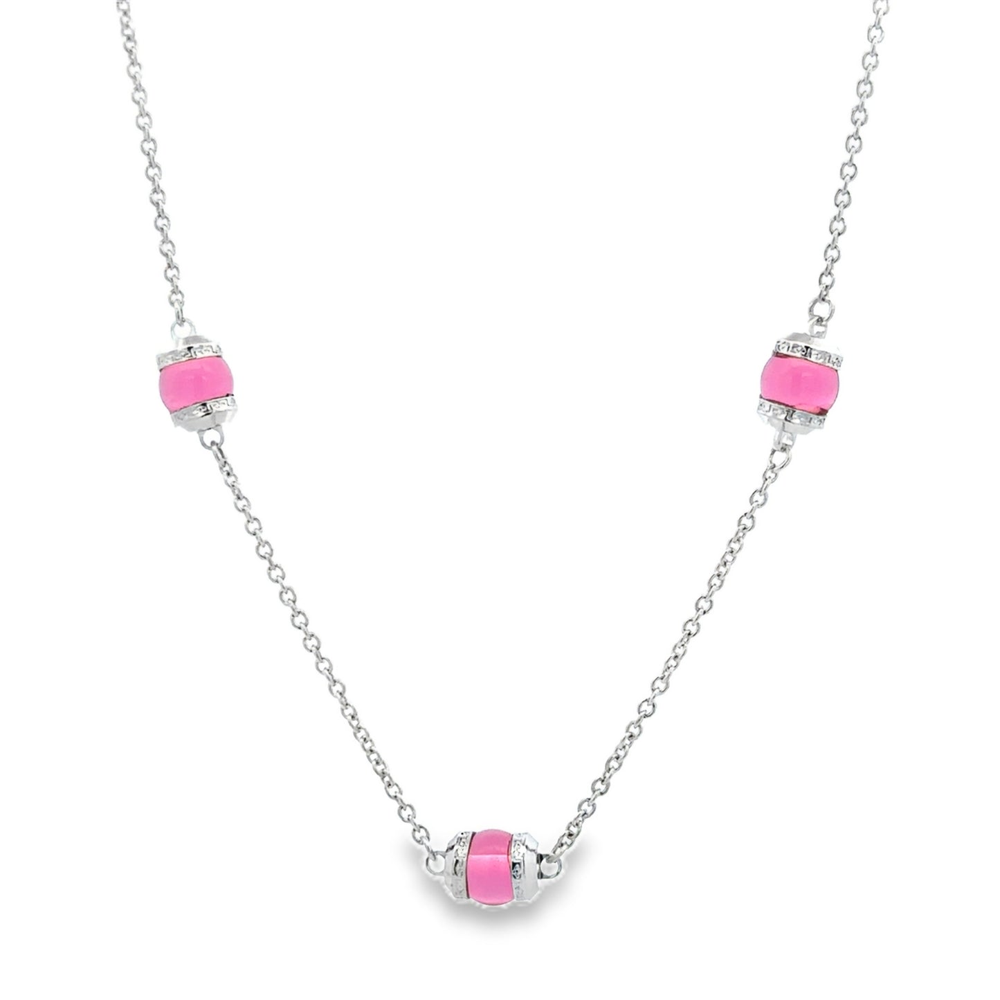 Hollywood Boulevard Necklace with Pink Stones - SHOPKURY.COM