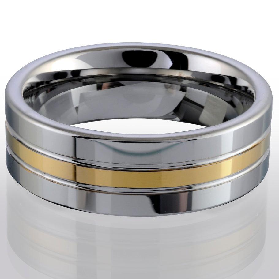 Tungsten 2Tone 8mm Ring - SHOPKURY.COM