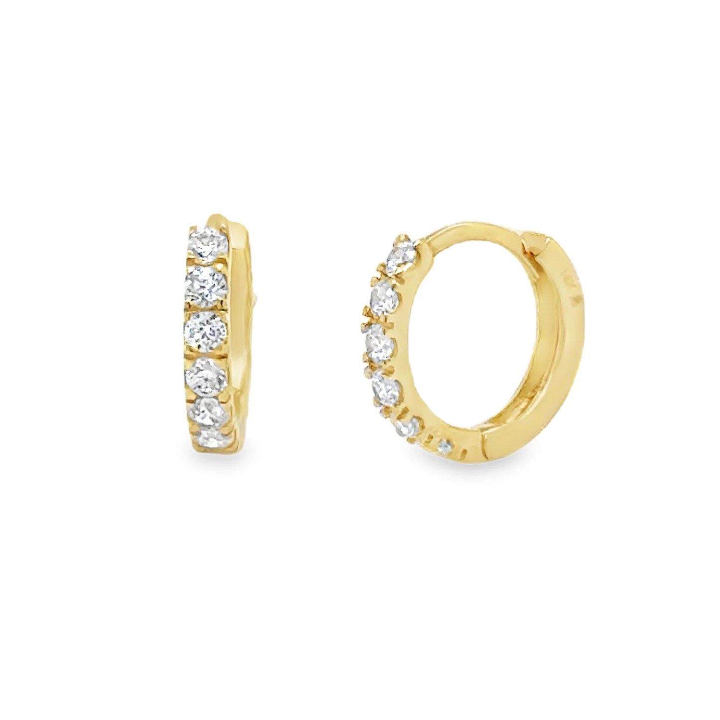 Basic Zirconia 10MM Huggie Earrings - SHOPKURY.COM