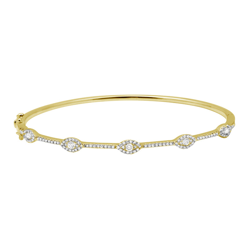 Marquise Illusion Diamond Bangle Bracelet by KURY COLLECTION