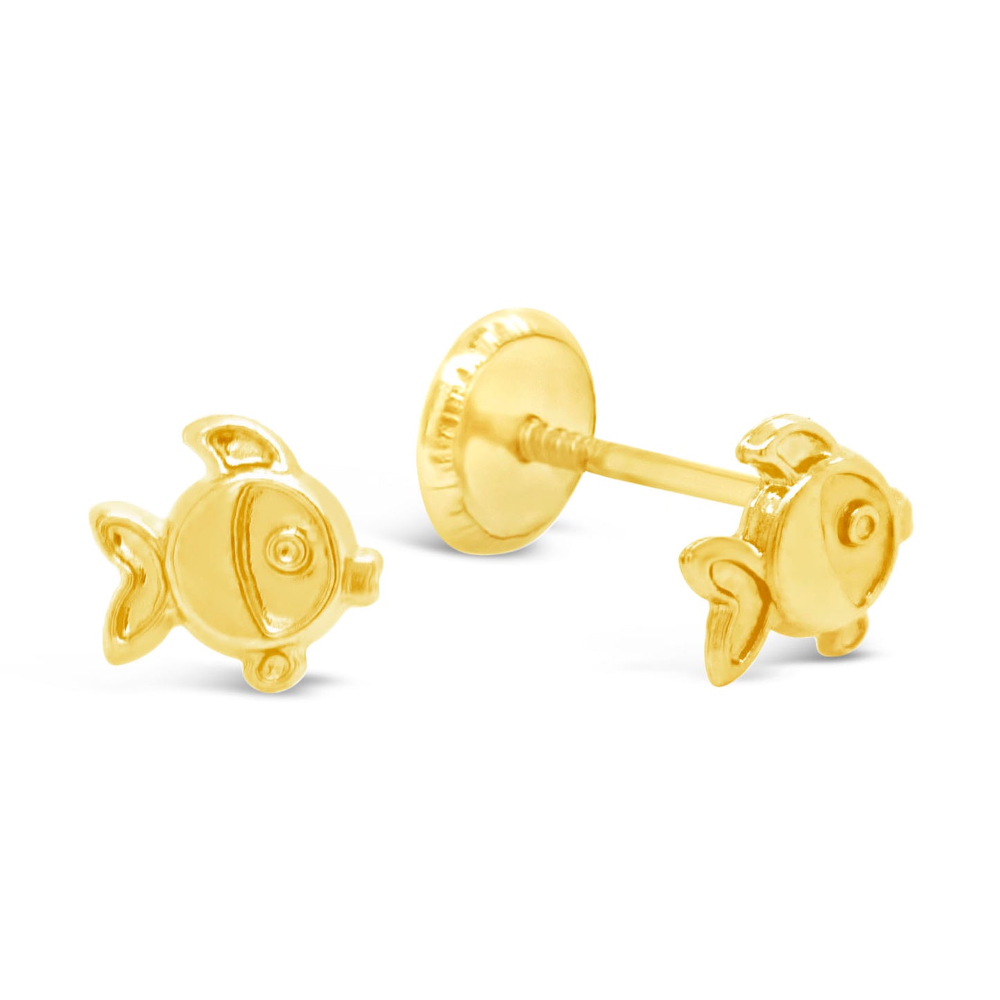 Fishy Gold Stud Earrings by KURY COLLECTION