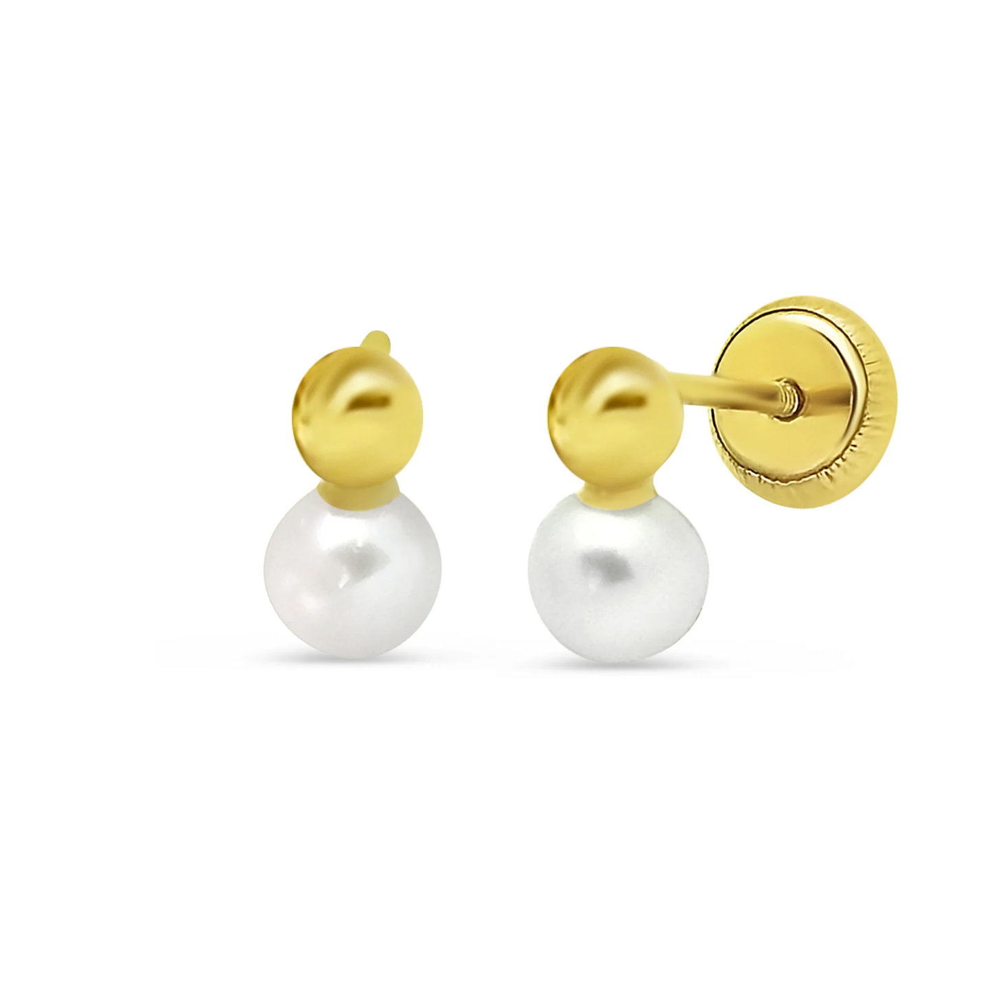 Drop Pearl Gold Stud Earrings - SHOPKURY.COM