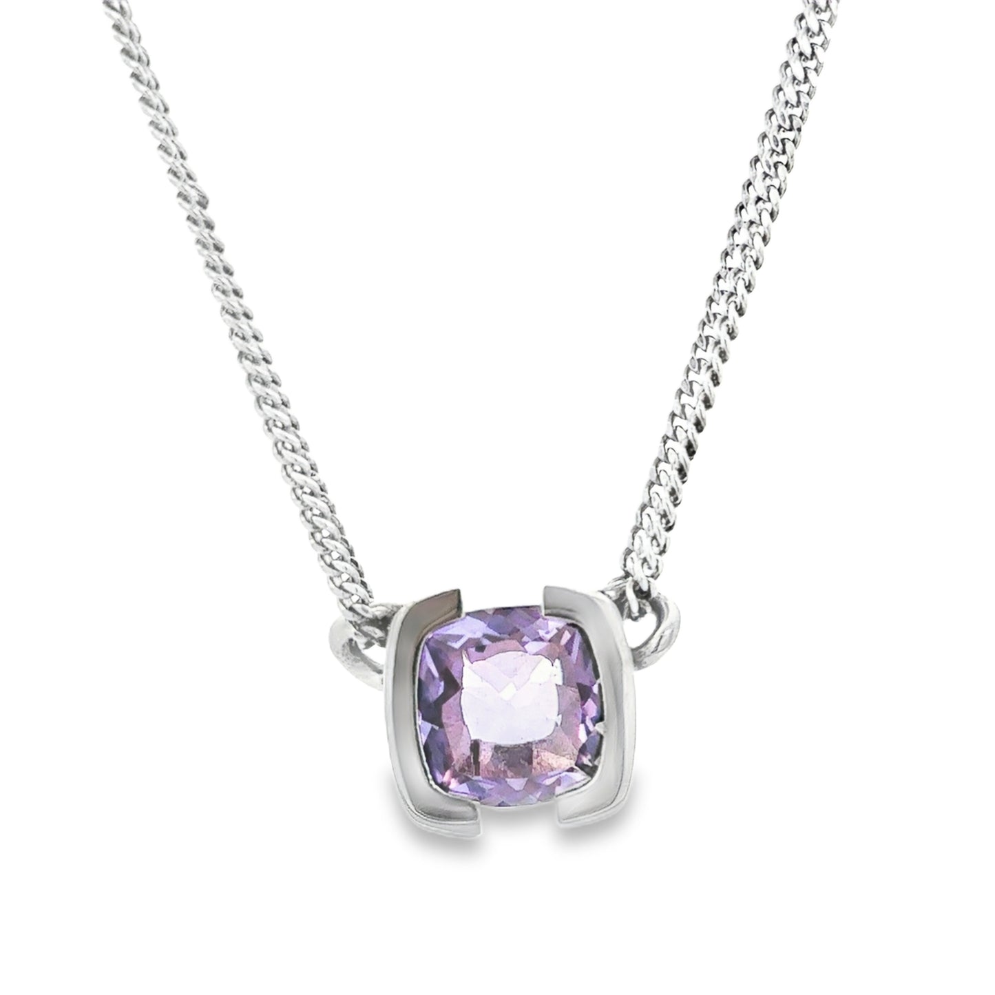 Galaxy Necklace w/Square Amethyst Stone - SHOPKURY.COM
