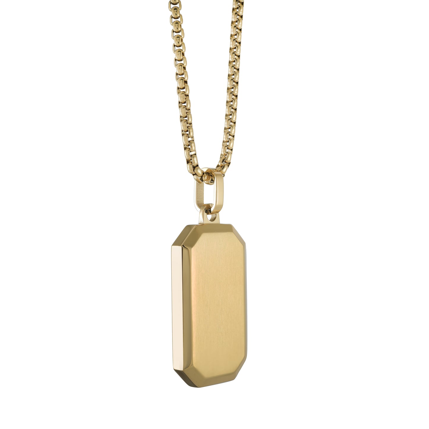 Yellow Steel Octagonal Dogtag Necklace - SHOPKURY.COM