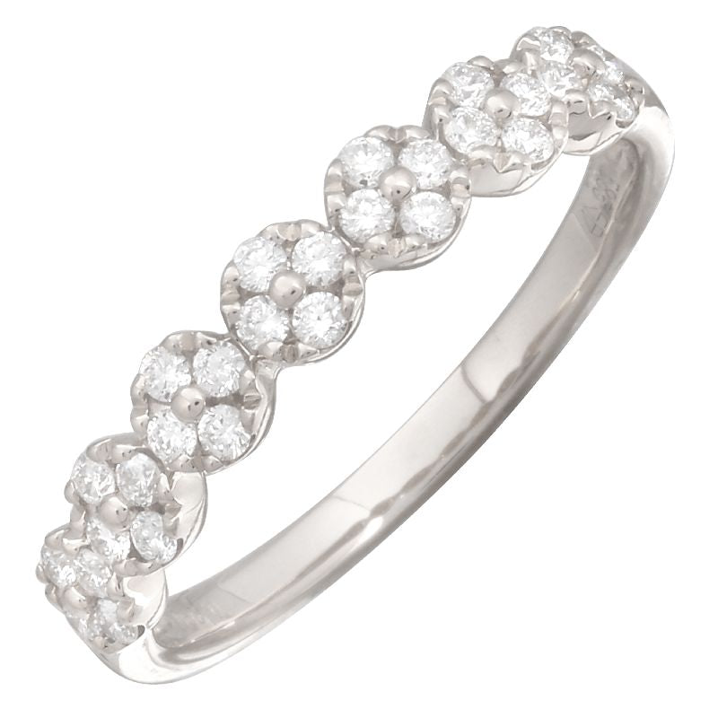 Pave Circles .29ct Diamond White Gold Ring - SHOPKURY.COM