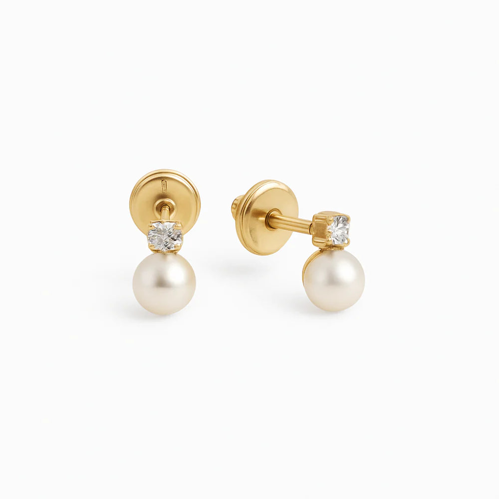 3MM Pearl Drop Kids Earrings by KURY COLLECTION