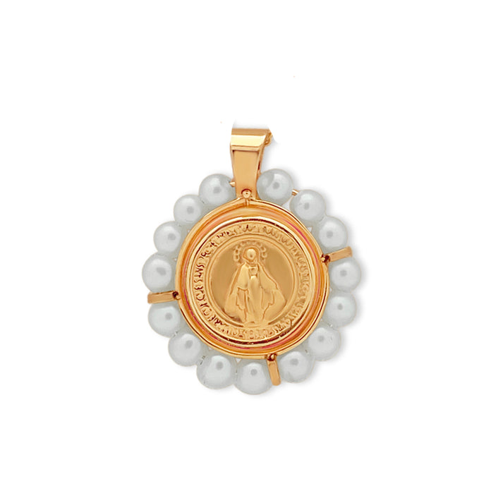 Virgen Milagrosa Pearl 14.5MM Pendant - SHOPKURY.COM