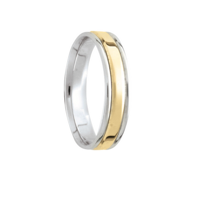 4MM White/Yellow Wedding Ring - SHOPKURY.COM