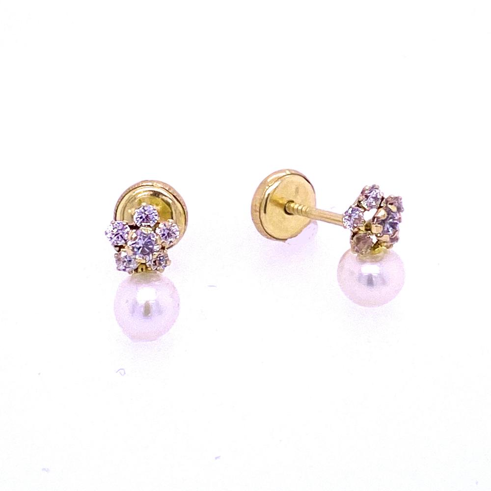 Flower and Pearl Stud Earrings - SHOPKURY.COM