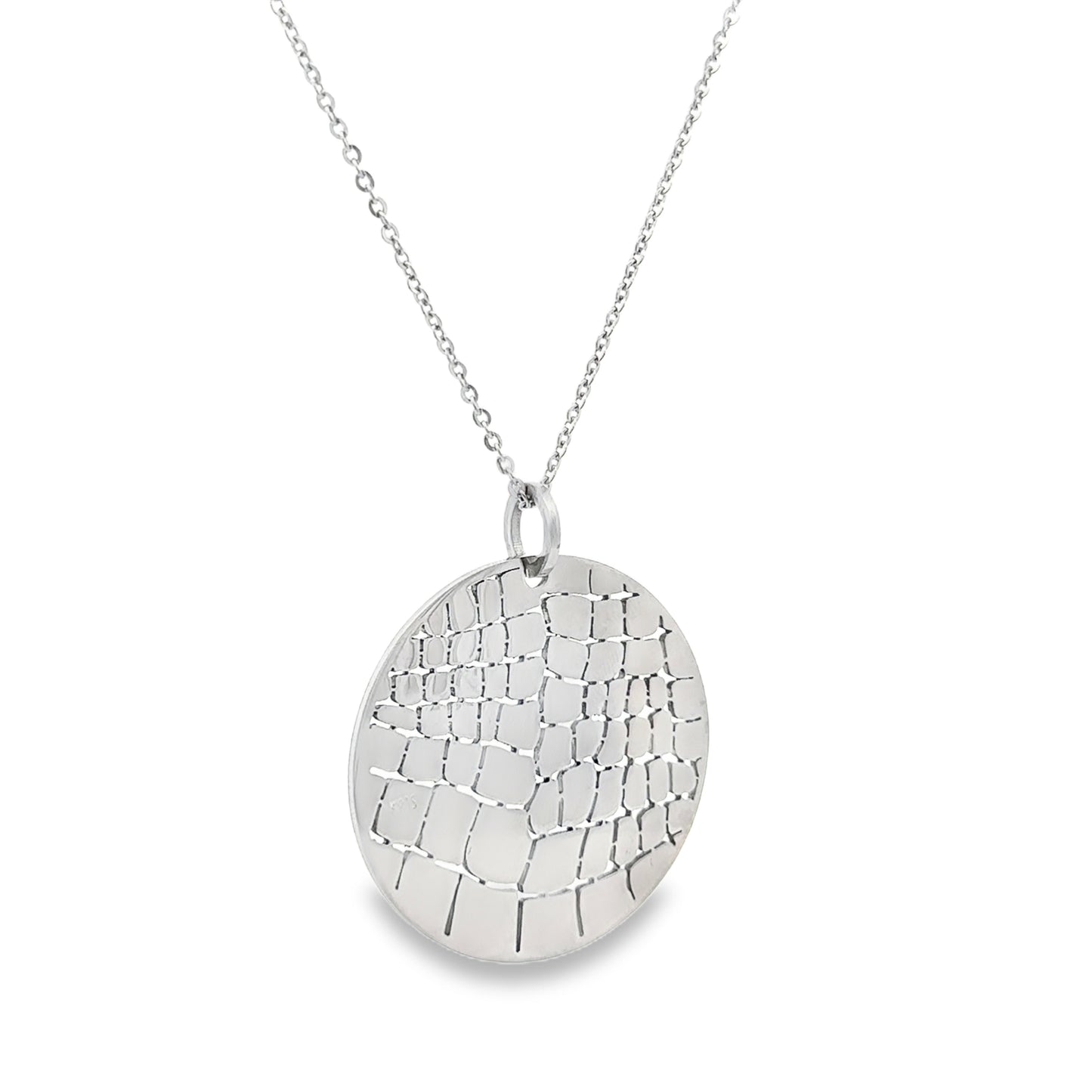 Textured Circle Pendant Necklace - SHOPKURY.COM