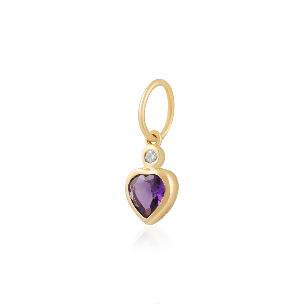 Amethyst and Diamond Heart Pendant - SHOPKURY.COM