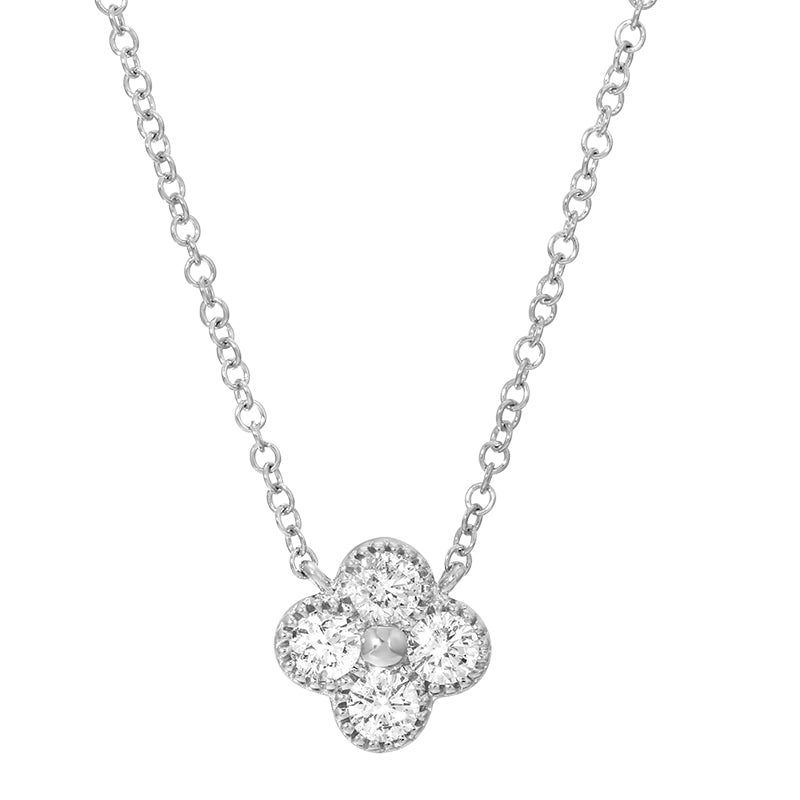 Clover Diamonds White GoldNecklace - SHOPKURY.COM