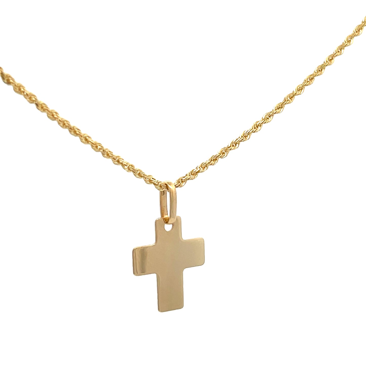16.5MM Flat Gold Cross Pendant - SHOPKURY.COM