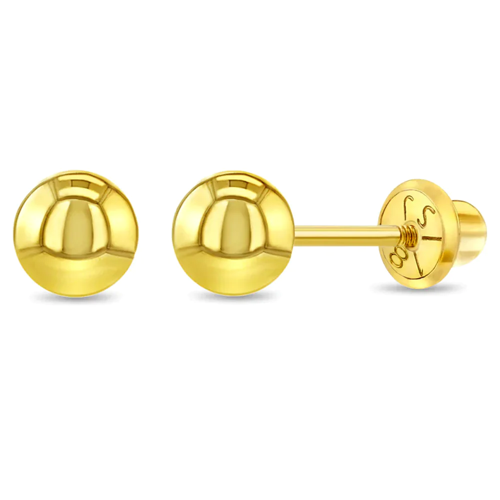 18K Classic 5MM Ball Earrings - SHOPKURY.COM