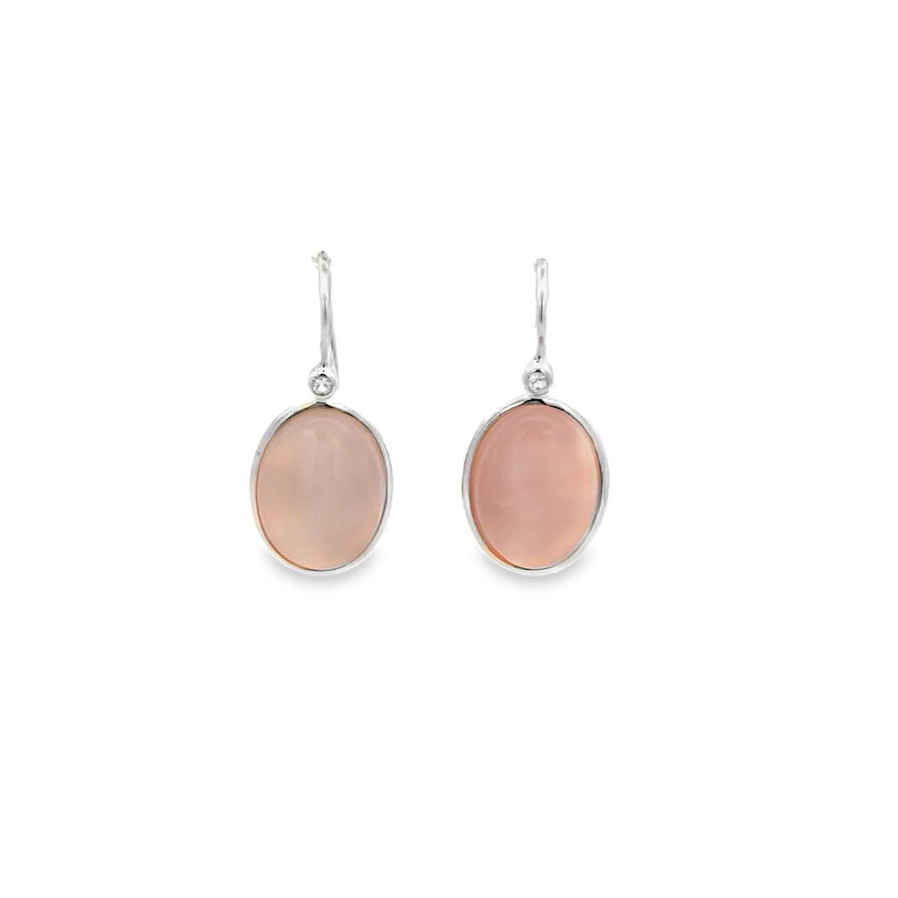 Oval Pink Quartz Earrings - SHOPKURY.COM