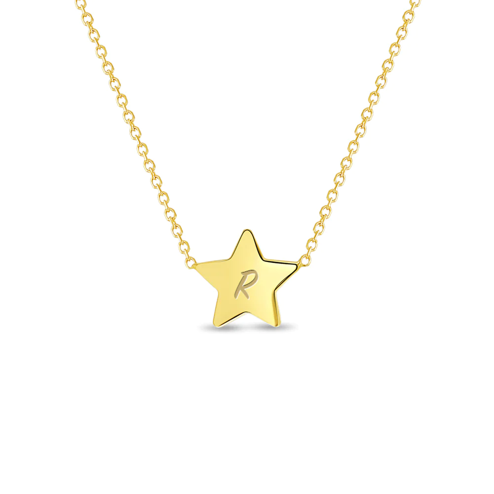 Polished Star Flat Kids Necklace - Engravable - SHOPKURY.COM