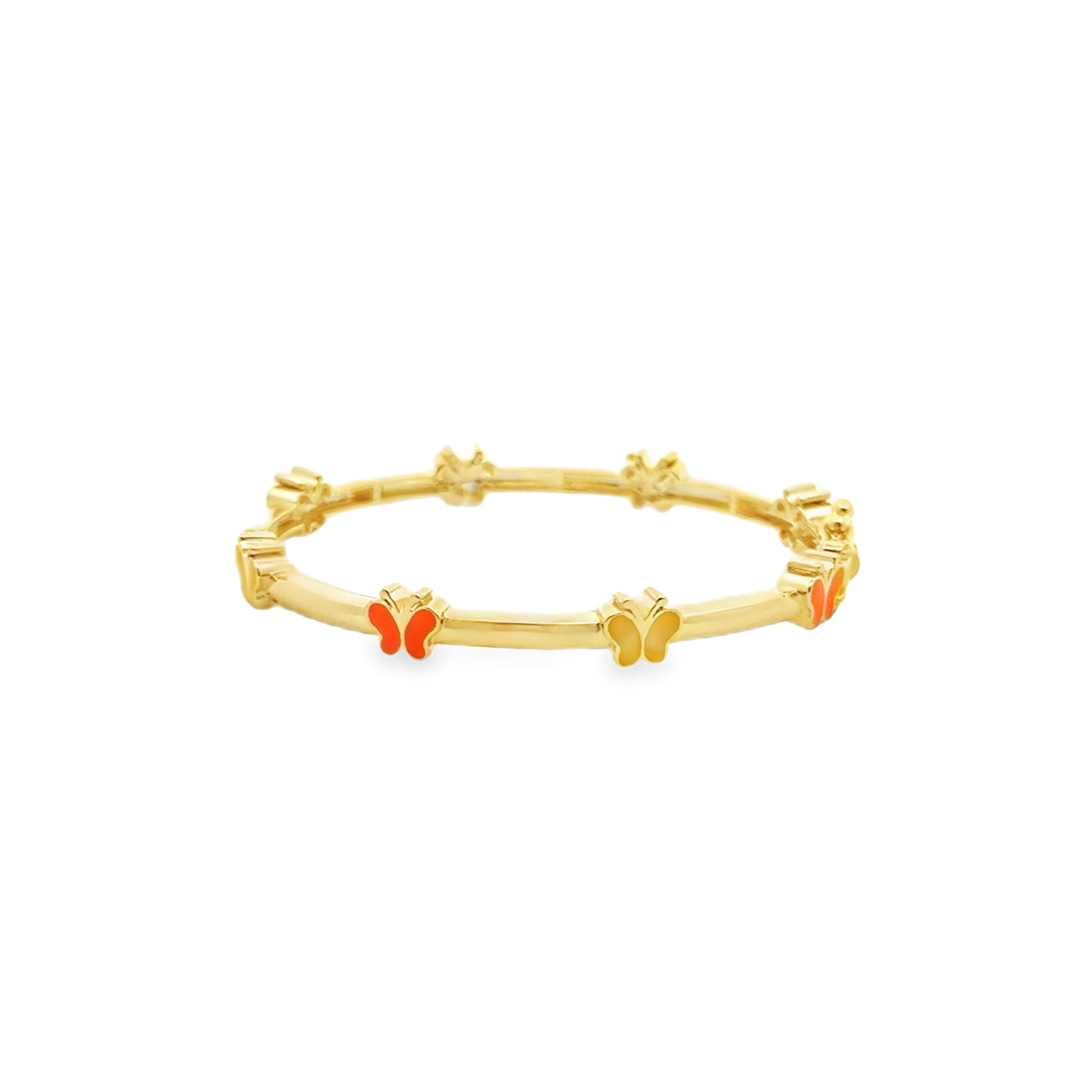 Orange and Yellow Butterflies Kids Bangle Bracelet - SHOPKURY.COM