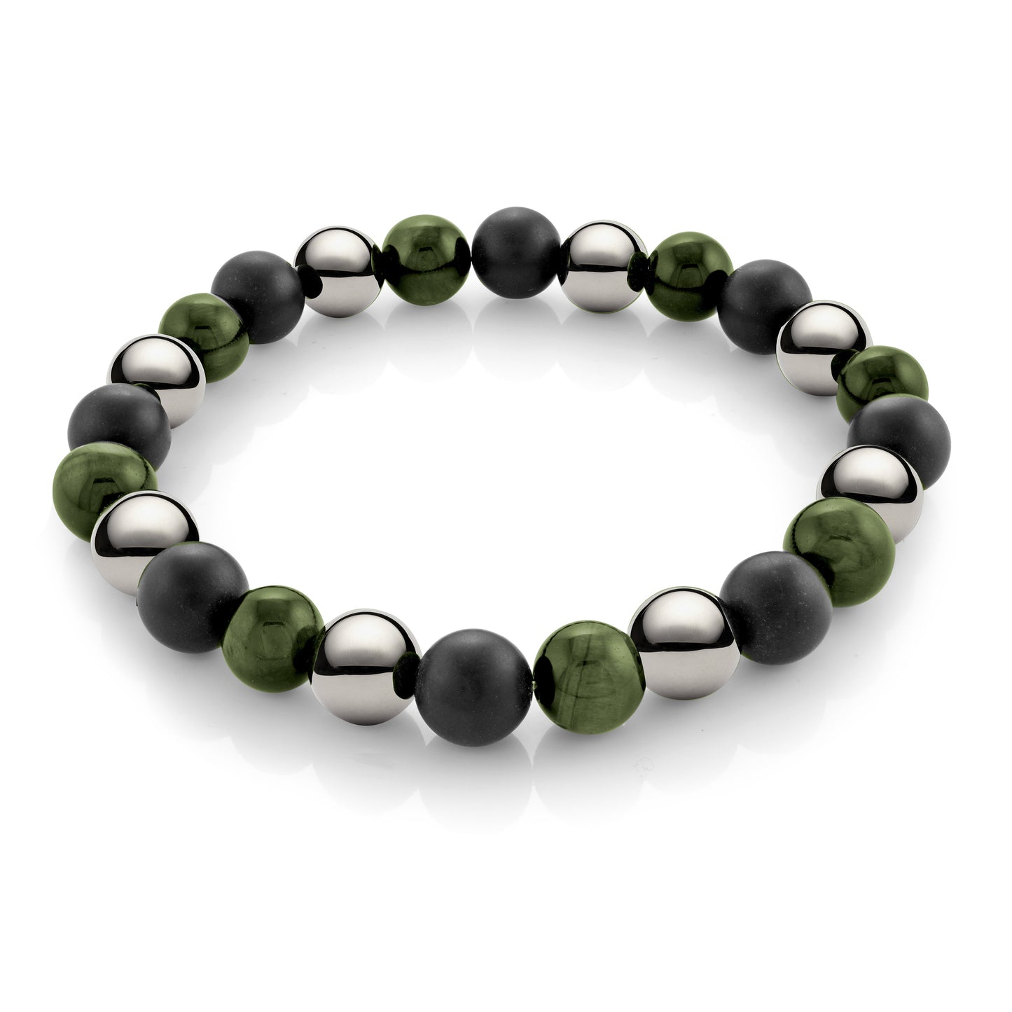 Green Tiger Eye Hematite Onyx Bead Bracelet - SHOPKURY.COM
